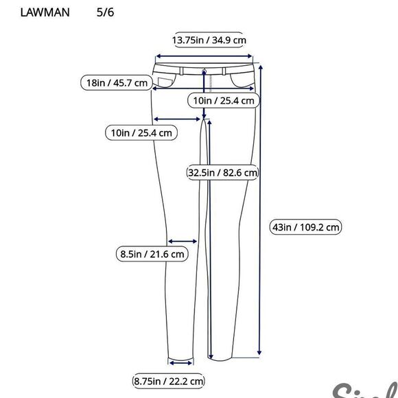 LAWMAN DENIM STRETCH 5 POCKET JEANS W/EMBELLISHED BACK POCKETS 5/6 NEW - Picture 16 of 16